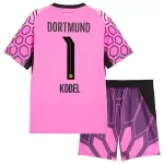 Günstige Borussia Dortmund Kobel 1 Torwart Kindertrikot Auswärts 2026/27 Kurzarm Rosa
