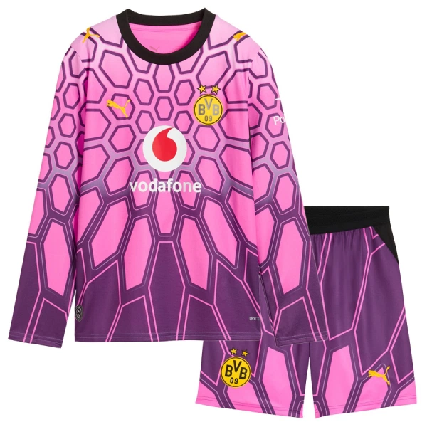Günstige Borussia Dortmund Torwart Kindertrikot Auswärts 2026/27 Langarm Rosa