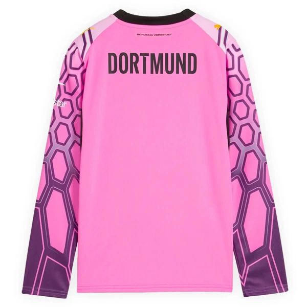 Günstige Borussia Dortmund Torwart Kindertrikot Auswärts 2026/27 Langarm Rosa