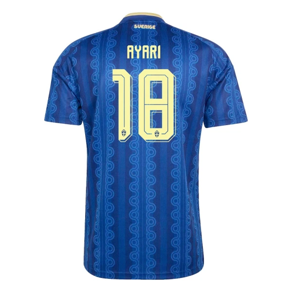 Günstige Schweden Ayari 18 Herrentrikot Auswärts WM 2026 Kurzarm Günstige Schweden Ayari 18 Herrentrikot Auswärts WM 2026 Kurzarm