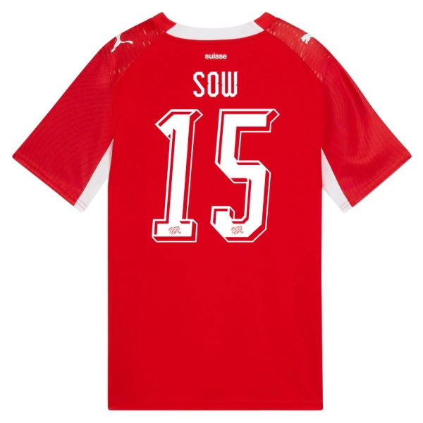 Günstige Schweiz Djibril Sow 15 Herrentrikot Heim WM 2026 Kurzarm Günstige Schweiz Djibril Sow 15 Herrentrikot Heim WM 2026 Kurzarm