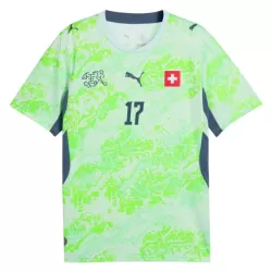 Günstige Schweiz Vargas 17 Herrentrikot Auswärts WM 2026 Kurzarm