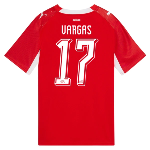 Günstige Schweiz Vargas 17 Herrentrikot Heim WM 2026 Kurzarm
