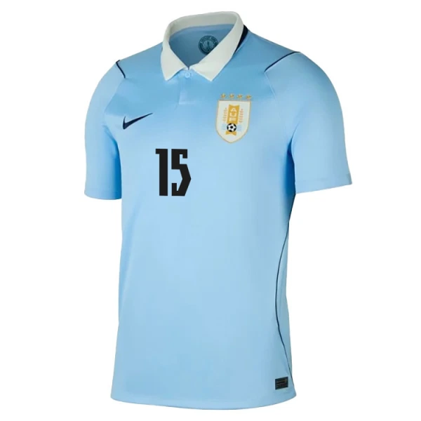 Günstige Uruguay Federico Valverde 15 Herrentrikot Heim WM 2026 Kurzarm
