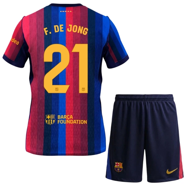 Günstige FC Barcelona Frenkie de Jong 21 Kindertrikot Heim 2026/27 Kurzarm Günstige FC Barcelona Frenkie de Jong 21 Kindertrikot Heim 2026/27 Kurzarm