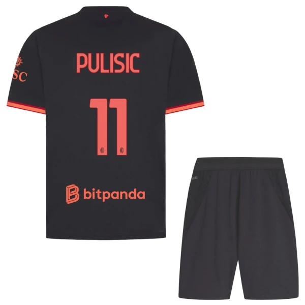 Günstige AC Mailand Pulisic 11 Kindertrikot Ausweich 2026/27 Kurzarm