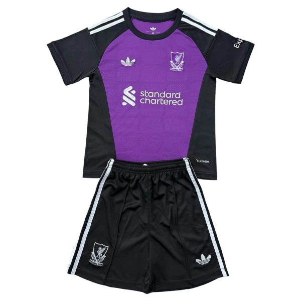 Günstige Liverpool Torwart Kindertrikot 2026/27 Kurzarm Lila
