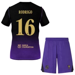 Günstige FC Barcelona Rodrigo 16 Kindertrikot Auswärts 2026/27 Kurzarm
