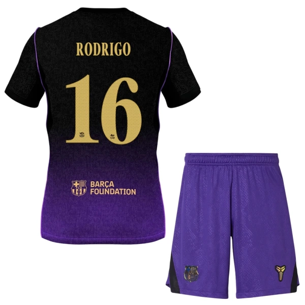 Günstige FC Barcelona Rodrigo 16 Kindertrikot Auswärts 2026/27 Kurzarm Günstige FC Barcelona Rodrigo 16 Kindertrikot Auswärts 2026/27 Kurzarm