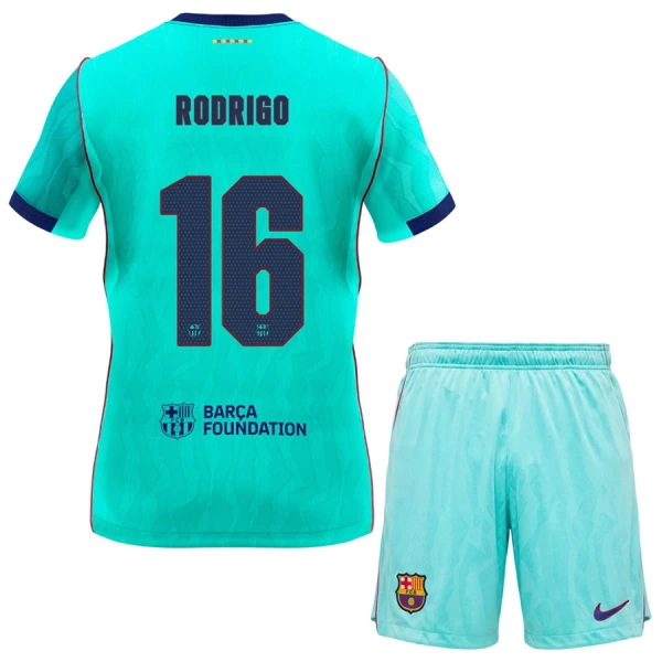 Günstige FC Barcelona Rodrigo 16 Kindertrikot Ausweich 2026/27 Kurzarm