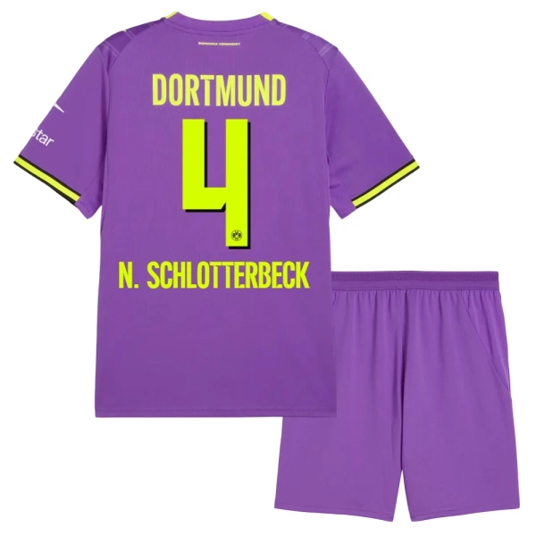 Günstige Borussia Dortmund N. Schlotterbeck 4 Kindertrikot Ausweich 2026/27 Kurzarm