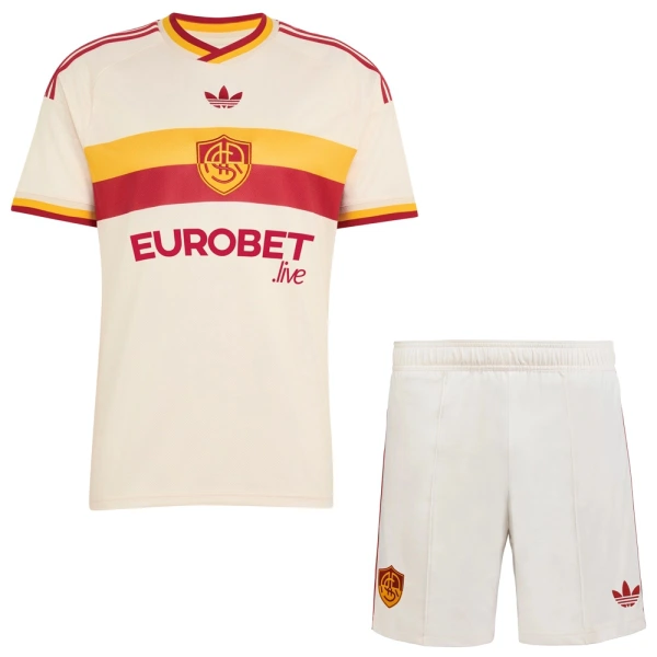 Günstige AS Rom Kindertrikot Auswärts 2026/27 Kurzarm Günstige AS Rom Kindertrikot Auswärts 2026/27 Kurzarm