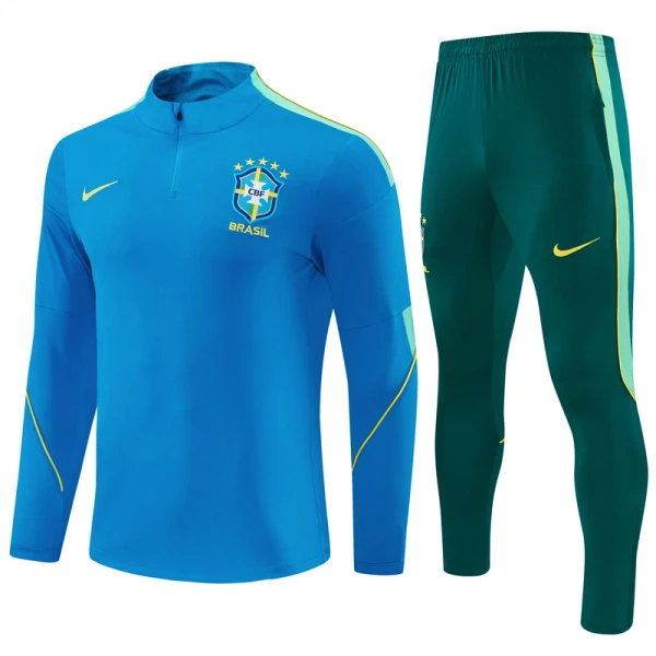Brasilien Trainingspullover 2026/27 Viertelreißverschluss Blaue Brasilien Trainingspullover 2026/27 Viertelreißverschluss Blaue