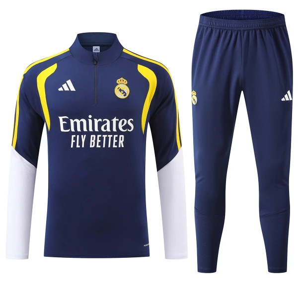 Real Madrid Trainingspullover 2026/27 Viertelreißverschluss Blaue Real Madrid Trainingspullover 2026/27 Viertelreißverschluss Blaue