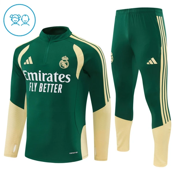 Real Madrid Trainingspullover Kinder 2026/27 Viertelreißverschluss Grüne Real Madrid Trainingspullover Kinder 2026/27 Viertelreißverschluss Grüne