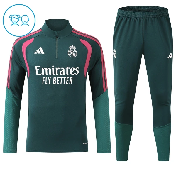 Real Madrid Trainingspullover Kinder 2026/27 Viertelreißverschluss Grüne Real Madrid Trainingspullover Kinder 2026/27 Viertelreißverschluss Grüne