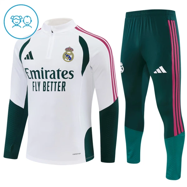 Real Madrid Trainingspullover Kinder 2026/27 Viertelreißverschluss Weiße