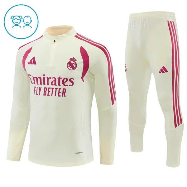 Real Madrid Trainingspullover Kinder 2026/27 Viertelreißverschluss Weiße Real Madrid Trainingspullover Kinder 2026/27 Viertelreißverschluss Weiße