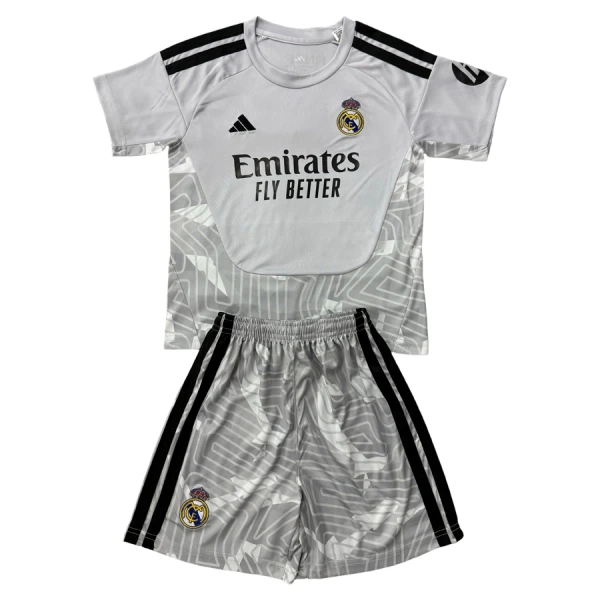 Günstige Real Madrid Torwart Kindertrikot 2026/27 Kurzarm Graue Günstige Real Madrid Torwart Kindertrikot 2026/27 Kurzarm Graue