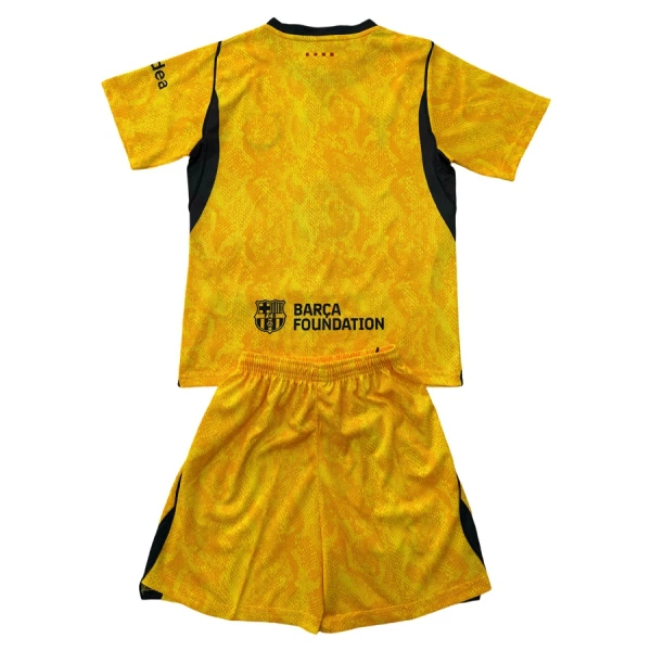 Günstige FC Barcelona Torwart Kindertrikot Auswärts 2026/27 Kurzarm Gelbe